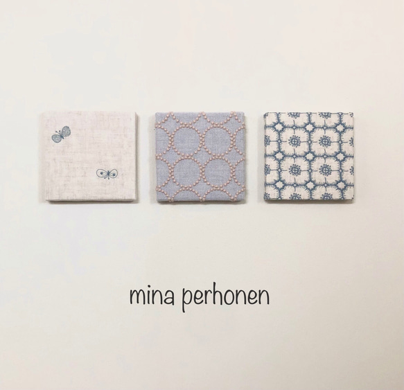 mina perhonen  ミナペルホネン  ファブリックパネル 3点セット ハンドメイド 1枚目の画像