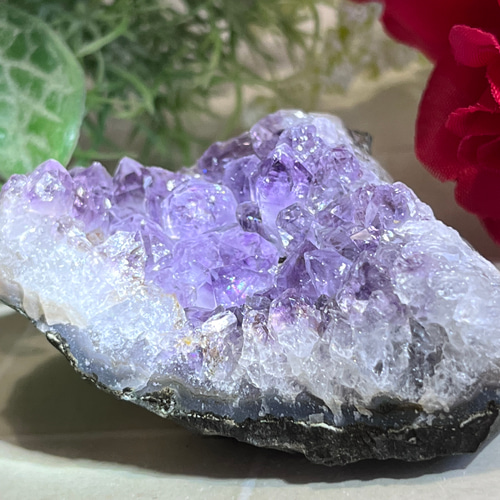 パワーストーン】アメジスト紫水晶 原石クラスタークリスタル - 置物
