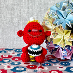 ニッコリ鬼ちゃん 赤鬼ちゃん 節分飾り あみぐるみ 【受注制作