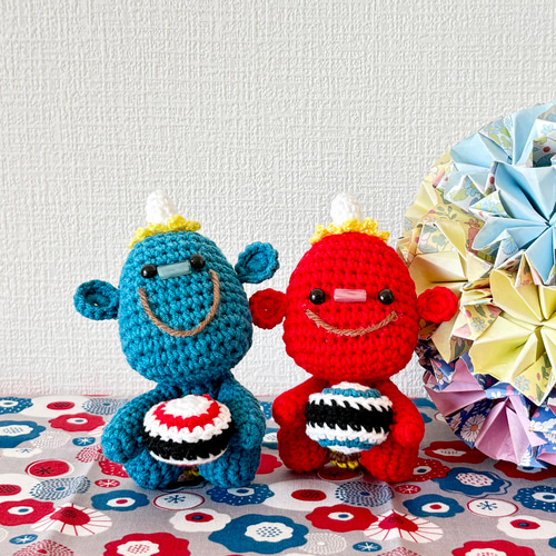 ニッコリ鬼ちゃん 赤鬼ちゃん 節分飾り あみぐるみ 【受注制作