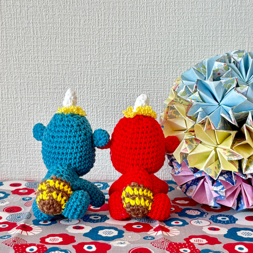 ニッコリ鬼ちゃん 赤鬼ちゃん 節分飾り あみぐるみ 【受注制作