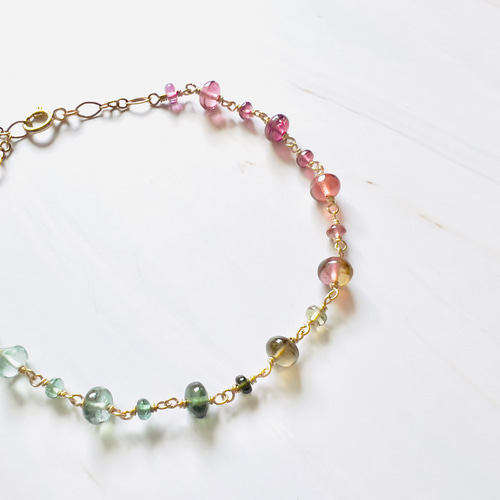 14KGF トルマリンのブレスレット b8de04a107e4547cc583a00420af24