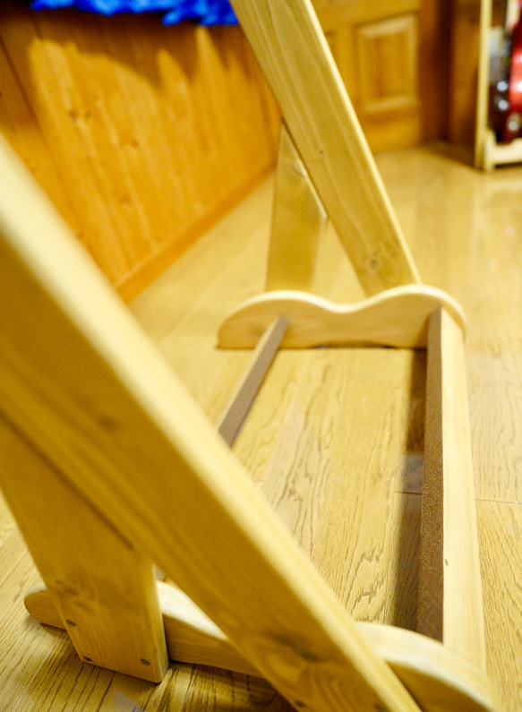 【m様専用】手作り木工　木製ギタースタンド （オーク） ３本掛け 7枚目の画像