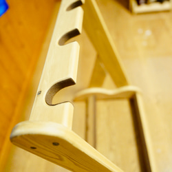 【m様専用】手作り木工　木製ギタースタンド （オーク） ３本掛け 11枚目の画像