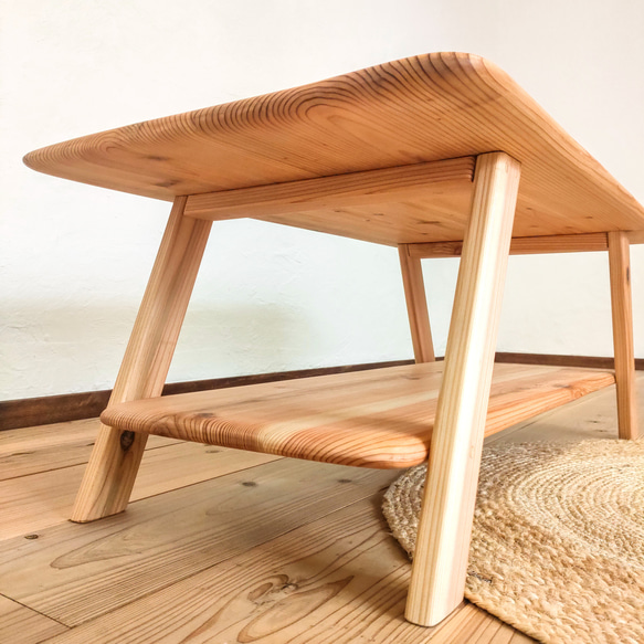 【無垢材 ローテーブル】天然木 木製 センターテーブル コーヒーテーブル カフェ 北欧 シンプル ナチュラル 4枚目の画像