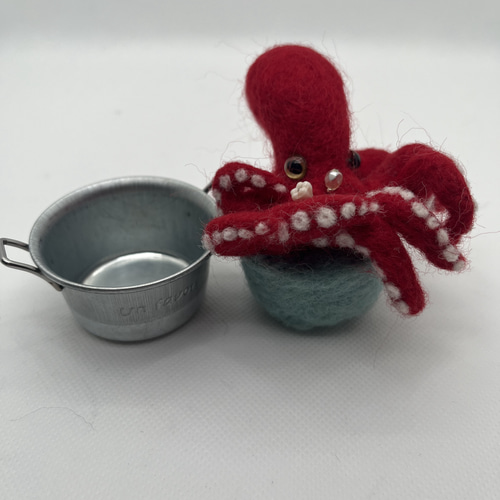 羊毛フェルト タコ ピンクッション 針山 その他インテリア雑貨 Kero