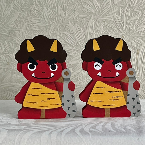 新作】 可愛い 鬼のオブジェ【節分】【2月】【春】【赤鬼】【青