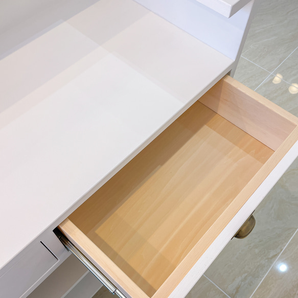 美容室 ネイルサロン L字カウンター レジ台 レセプションカウンター W1500ホワイト オーダーメイド家具店舗什器 