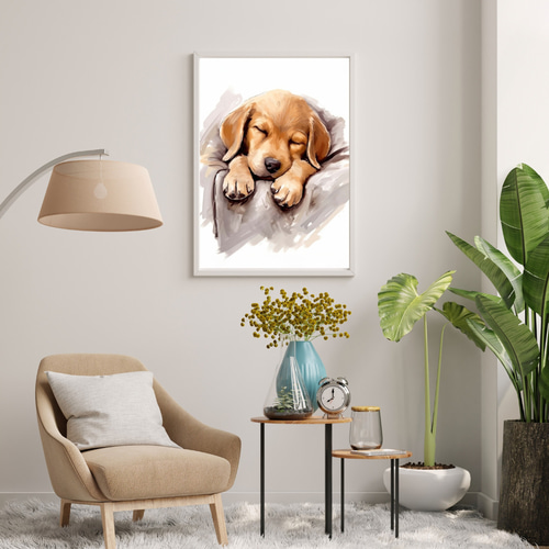 夢心地 - ラブラドールレトリバー犬の子犬 No.4】風水画 アート