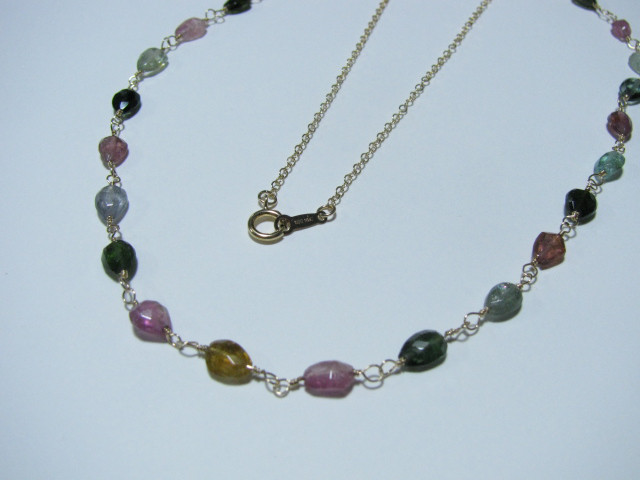 14kgf*【10月誕生石】マルチカラートルマリンのネックレス