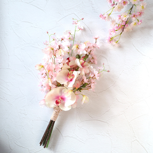 sa ku ra さくら 桜のブーケ❀胡蝶蘭】 和装ブーケ ウェディングブーケ