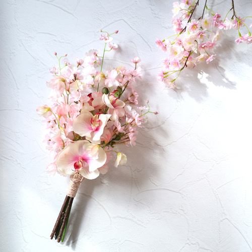 sa ku ra さくら 桜のブーケ❀胡蝶蘭】 和装ブーケ ウェディングブーケ