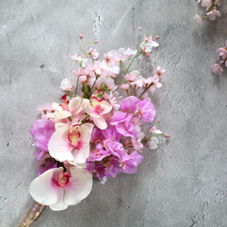 「sa ku ra　さくら　桜のブーケ❀胡蝶蘭」　和装ブーケ　ブライダルブーケ　ブライダル　結婚式 4枚目の画像