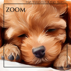 【夢心地 - トイプードル犬の子犬 No.1】風水画 アートポスター 犬の絵 犬の絵画 犬のイラスト 3枚目の画像