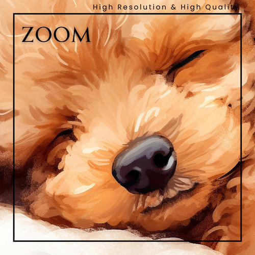 夢心地 - トイプードル犬の子犬 No.2】風水画 アートポスター 犬の絵