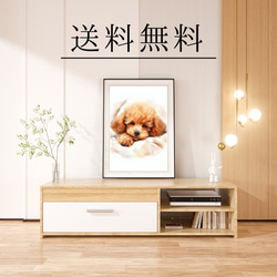 【夢心地 - トイプードル犬の子犬 No.3】風水画 アートポスター 犬の絵 犬の絵画 犬のイラスト 4枚目の画像