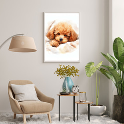 【夢心地 - トイプードル犬の子犬 No.3】風水画 アートポスター 犬の絵 犬の絵画 犬のイラスト 7枚目の画像