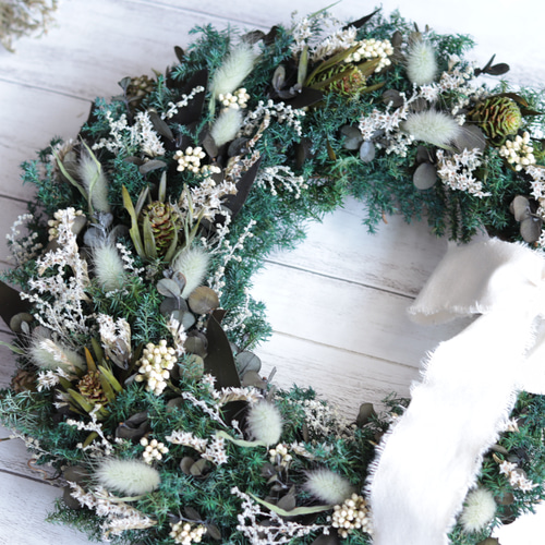 Natural＊初夏の爽やかグリーンリース☀︎ドライフラワーリース 爽やか