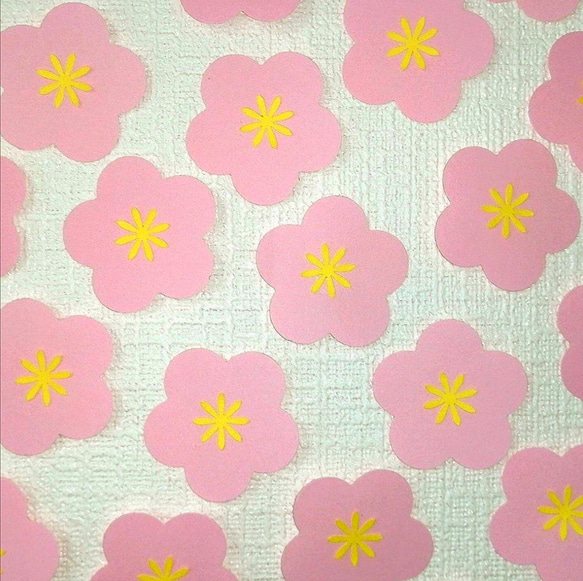 梅の花 壁飾り　季節の飾り 壁面飾り　イベント #SHOPmako クラフトパンチ ピンク 4枚目の画像