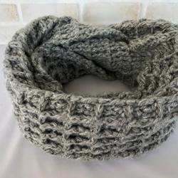 スヌード （モヘア2本どりグレー）ネックウォーマー マフラー S47