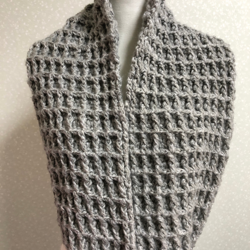 スヌード （モヘア2本どりグレー）ネックウォーマー マフラー S47