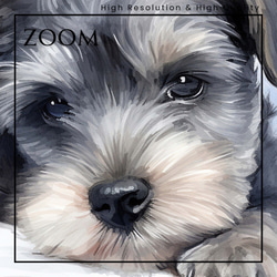 【夢心地 - シュナウザー犬の子犬 No.1】風水画 アートポスター 犬の絵 犬の絵画 犬のイラスト 3枚目の画像