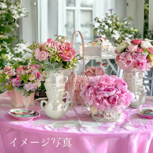 光触媒 桜のフラワーアレンジ 春飾り バスケットアレンジ 卒業祝い 