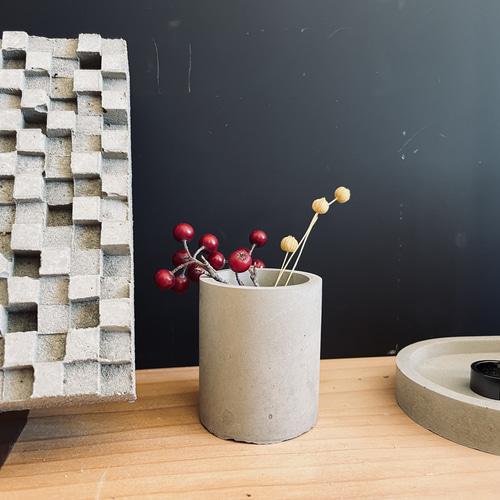 フラワーベース 花器 花瓶 ペンスタンド【セメント/モルタル