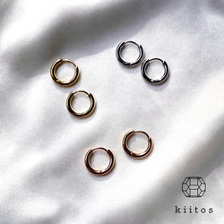 極上の着け心地♡つけっぱなし！OK金属アレルギー対応　316L サージカルステンレス　フープ　ピアス　 9枚目の画像