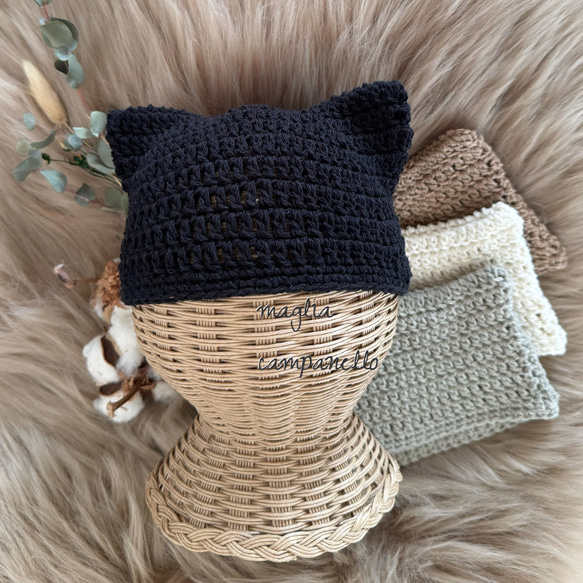 コットン100% ネコ耳帽子【定形外送料無料】☆ハロウィン☆ ニュー  