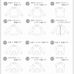 子供 型紙 子供服 女の子 男の子 初心者 簡単 ニット｜24wayオーバーラグラン【Ａ３印刷型紙】※作り方レシピ付き 3枚目の画像