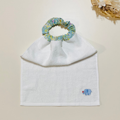 タオルエプロン 1枚 おりこうエプロン お食事エプロン 保育園 刺繍  