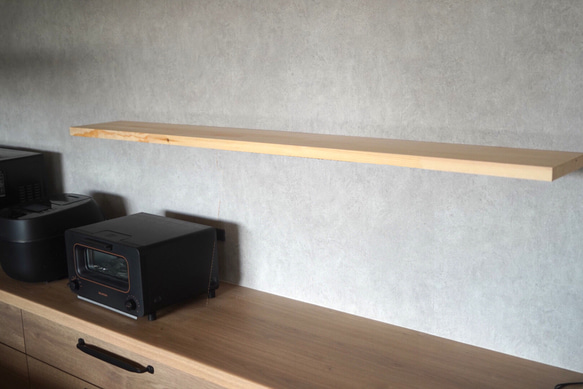 壁から生えてる棚(600〜1500mm)　フローティング棚　金具が見えない棚 2枚目の画像