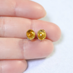 （1 件）黃水晶耳環（自由形狀鈦柱） 第4張的照片