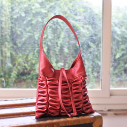 ひらひらショルダーバッグ合皮メタリックピンク 4枚目の画像