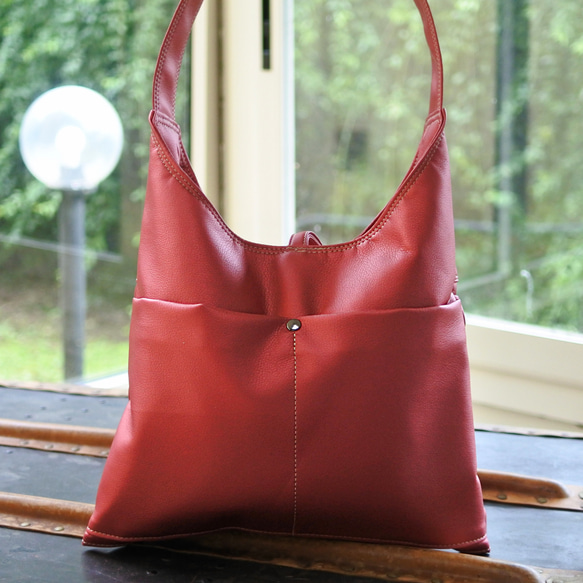 ひらひらショルダーバッグ合皮メタリックピンク 8枚目の画像