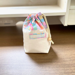 SALE✳︎ハンドメイド✳︎巾着 うさぎ✖️チェック コップ袋などにも