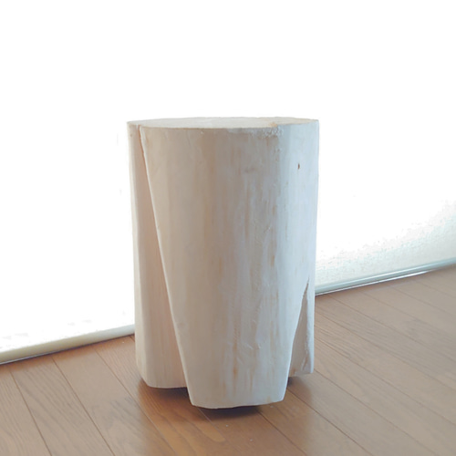 天然アロマ 東濃ひのき フリルスツール テーブル 無垢無塗装 オーガニック 東濃ひのき切株ウッドスツール フリル・丸太サイドテーブル・無垢無