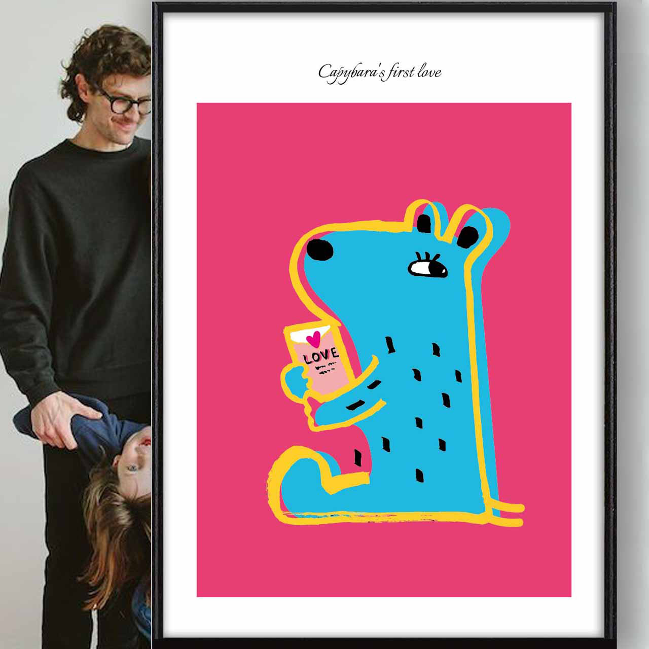 カピパラの恋　ポスター　イラスト　ポスター　A4 A3 A2 A1　アート  　アートポスター　seiで検索　2016