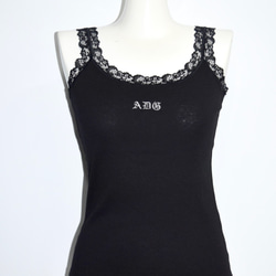 (全3色) ADG Lace Trim Rib-Camisole キャミソール ホワイト 白 上品 きれいめ 10枚目の画像