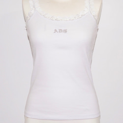 (全3色) ADG Lace Trim Rib-Camisole キャミソール ホワイト 白 上品 きれいめ 19枚目の画像