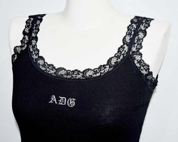 (全3色) ADG Lace Trim Rib-Camisole キャミソール ホワイト 白 上品 きれいめ 17枚目の画像