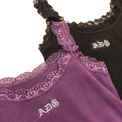 (全3色) ADG Lace Trim Rib-Camisole キャミソール ホワイト 白 上品 きれいめ 9枚目の画像