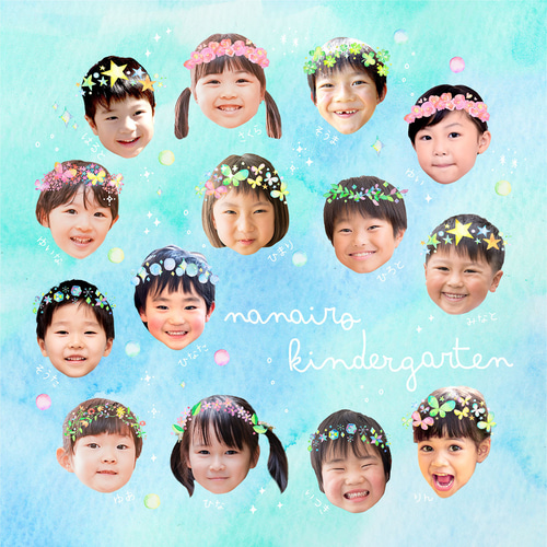 グッズ卒。四枚目まで写真有り。 卒園記念 顔写真 アクリルスタンド 卒園記念品 顔入り （Flowers・M