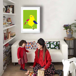 バードピーナッツ　鳥　イラスト　ポスター　A4 A3 A2 A1　アート  　アートポスター　seiで検索　2331 2枚目の画像