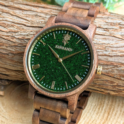 ハンドメイド 木製 腕時計 ストライプ 手作り時計のKEN Hand Made Watch || 世界に一つの手作り時計 ||