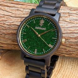 【木製腕時計】EINBAND Reise グリーンサンドストーン × Sandal Wood 木の時計【40mm】 1枚目の画像