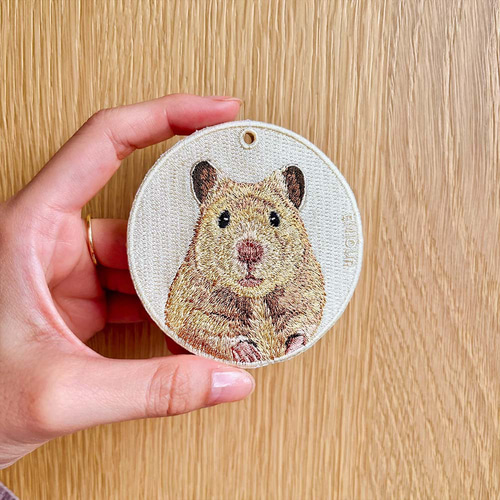 ゴールデンハムスター ハムスター ゴールデンラット 刺繍キーホルダー