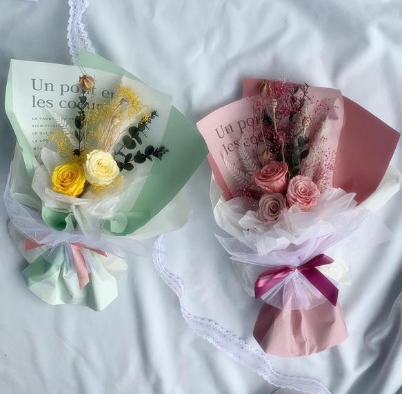 ◆プロが作る◆プリザーブドフラワー韓国風花束 人気・おすすめ｜使いやすい・旅行におすすめ 品質保証 全国発送 在庫限り