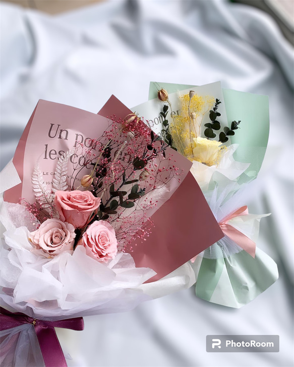 ◆プロが作る◆プリザーブドフラワー韓国風花束 人気・おすすめ｜使いやすい・旅行におすすめ 品質保証 全国発送 在庫限り